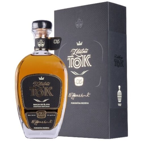 Zlatni Tok Rakija 5 Y.O gift box &scaron;ljiva 0.7l Cene