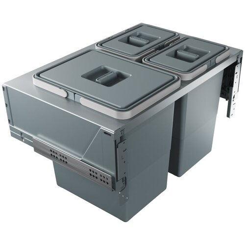 Elletipi Siv plastičen izvlečni ko&amp;scaron; za smeti za ločevanje odpadkov 42 l Block U-Sink 2.0 &amp;ndash; Slike