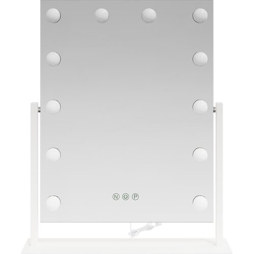  LED Ogledalo za Toaletni Stolić Bijeli 44 x 10 x 53 cm Slike