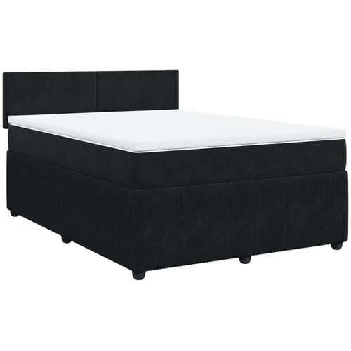 VidaXL Krevet s oprugama i madracem crni 140 x 190 cm bar&amp;scaron;unasti Slike