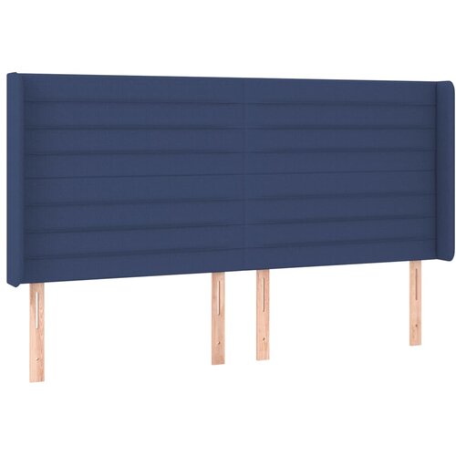  LED uzglavlje plavo 183 x 16 x 118/128 cm od tkanine Slike
