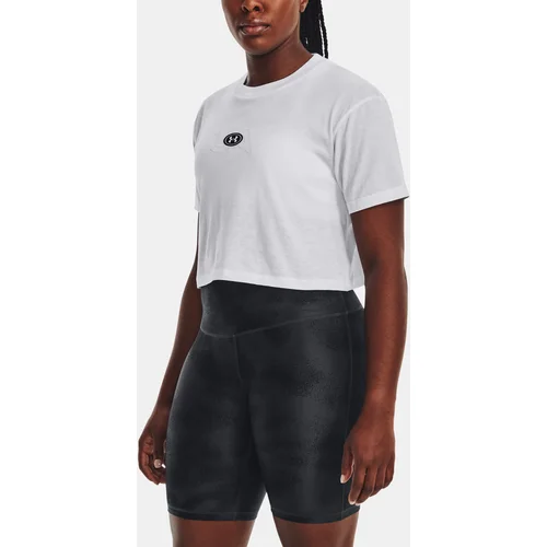 Under Armour T-Shirt UA BRANDED LOGO CROP SS-WHT - Women