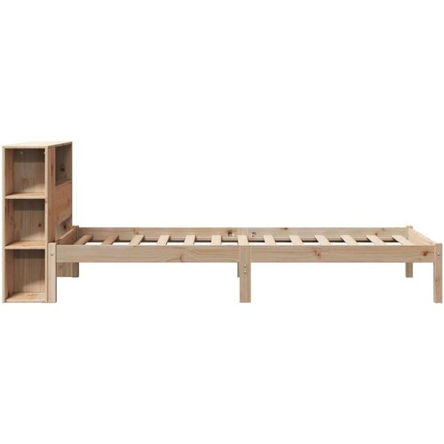 VidaXL Knjižna postelja brez vzmetnice bela 75x190 cm trdna borovina Slike