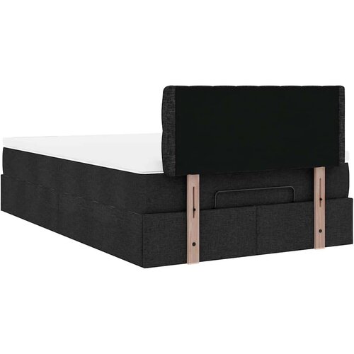 VidaXL otomanski krevet s madracem crni 120x190 cm tkanine Slike