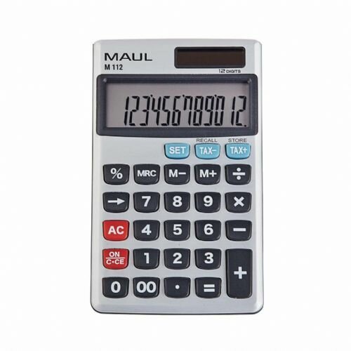Maul džepni poslovni kalkulator M 112, 12 cifara srebrna ( 05DGM1112S ) Slike