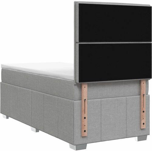  LED okvir za krevet s madracem Svjetlosiva 80 x 200 cm Tkanina Slike
