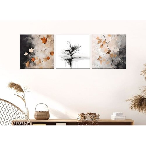 WALLXPERT Dekorativne slike na platnu, 30x30cm, 3 komada, zlatne boje Cijene