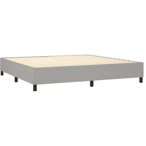  Krevet box spring s madracem LED svjetlosivi 200x200 cm tkanina Slike