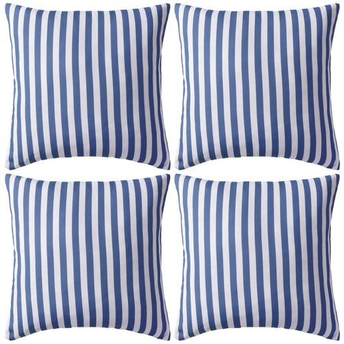 VidaXL Vrtni jastuci s prugastim uzorkom 4 kom 45 x 45 cm mornarsko plavi Slike