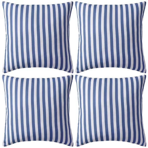 vidaXL Vrtni jastuci s prugastim uzorkom 4 kom 45 x 45 cm mornarsko plavi