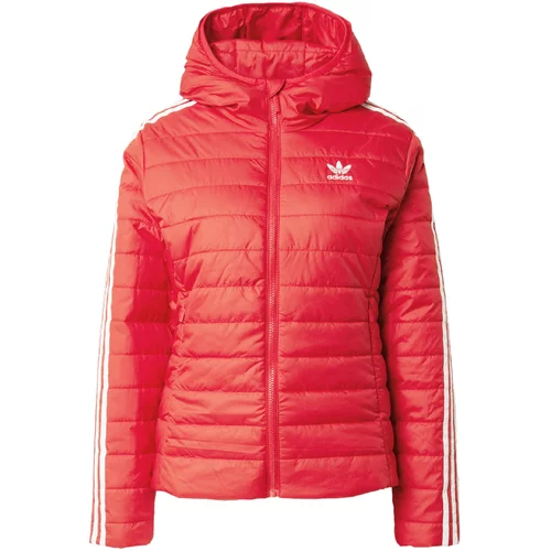 Adidas Prehodna jakna 'ADICOLOR' rdeča / bela