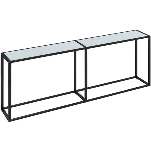 Maison Chic konzolna miza - miza ob steni beli marmor 220x35x75,5 cm kaljeno steklo, (21786224) Slike