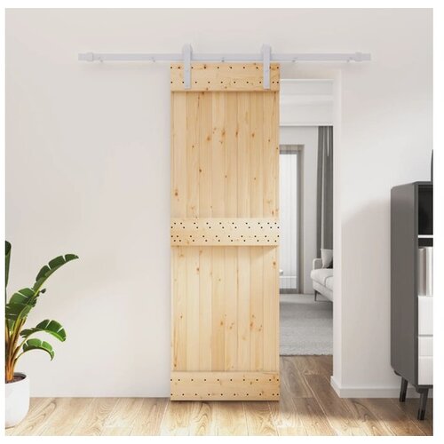 vidaXL Drsna vrata s kompletom vodil 70x210 cm trdna borovin Cene