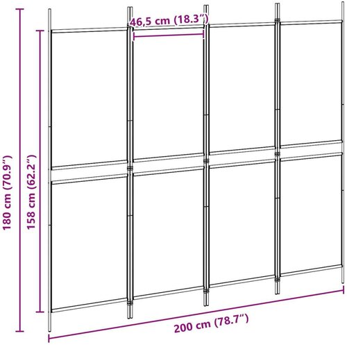  4-panelni pregradni zid Bež 200 x 180 cm Tkanina - Bež 200 x 180 cm Slike