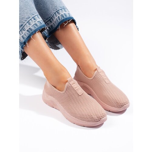Shelvt Pink Textile Sports Shoes Slike