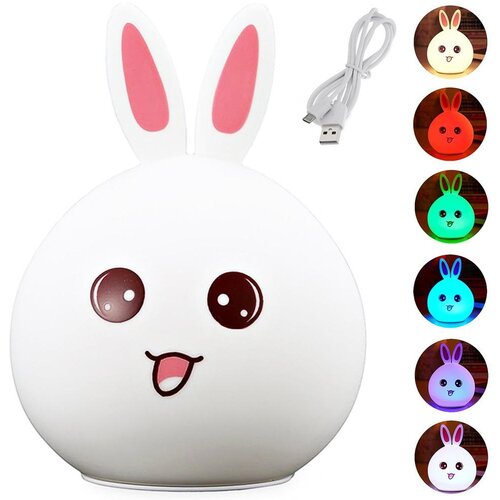  Led rgb punjiva meka dječja svjetiljka na dodir 1200mAh usb zec Slike