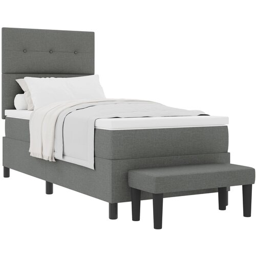 VidaXL Vzmetnica z okvirjem in klopjo temno siva 80x200 cm tkanina, (22082620) Slike