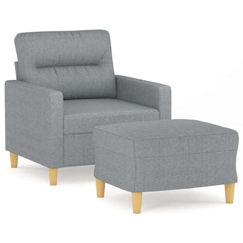  Fotelja s tabureom svjetlosiva 60 cm od tkanine Slike