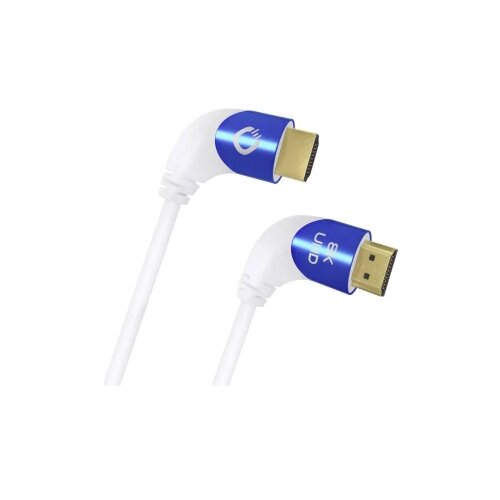 Oehlbach HDMI priključni kabel HDMI-A vtič\, HDMI-A vtič 1.50 m bela D1C42546 #####8K UHD\, 90&amp;deg; kotni levo\, trojno oklopljen HDMI kabel, (20431620) Slike