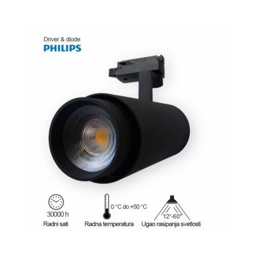  led ref &amp;scaron;inski 339201-1 20W 4000K dim crni trofazni Slike