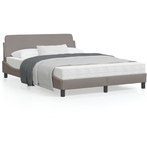 VidaXL Posteljni okvir z vzglavjem taupe 120x200 cm blago Slike