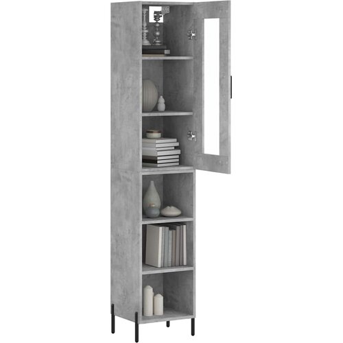 Visoka komoda siva betona 34,5x34x180 cm od konstruiranog drva Slike