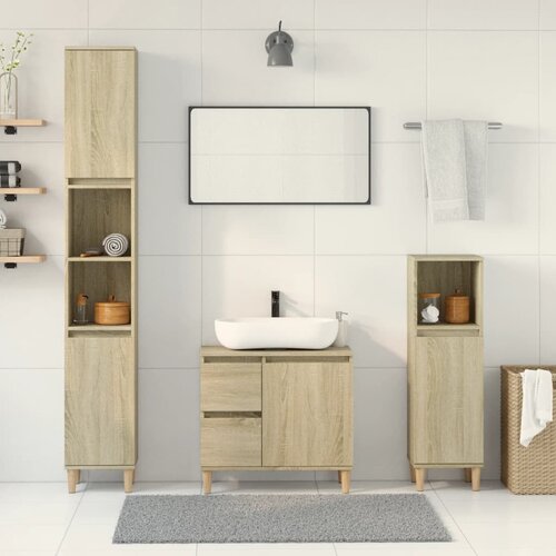 vidaXL 3-dijelni set kupaonskog namještaja boja hrasta sonome drveni Cijene