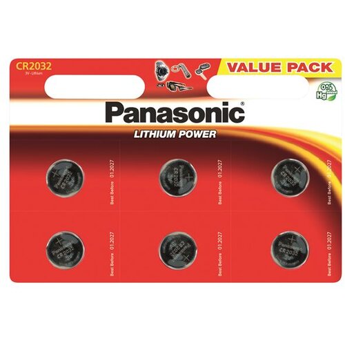 Panasonic baterije male CR-2032EL/6BP Lithium Coin Slike