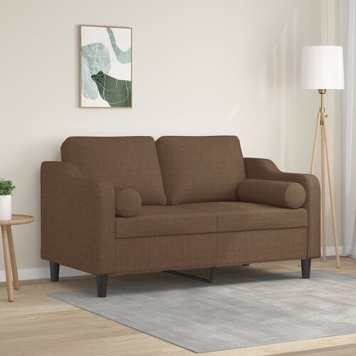 vidaXL kavč dvosed z blazinami rjav 120 cm blago Cene