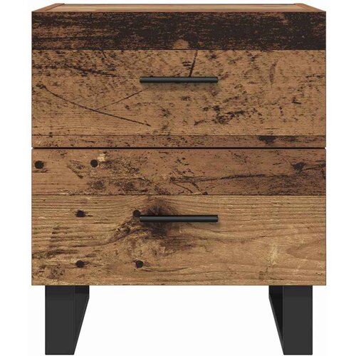  Noćni ormar 2 pcs Stari drvo i crna 40 x 35 x 47,5 cm Slike