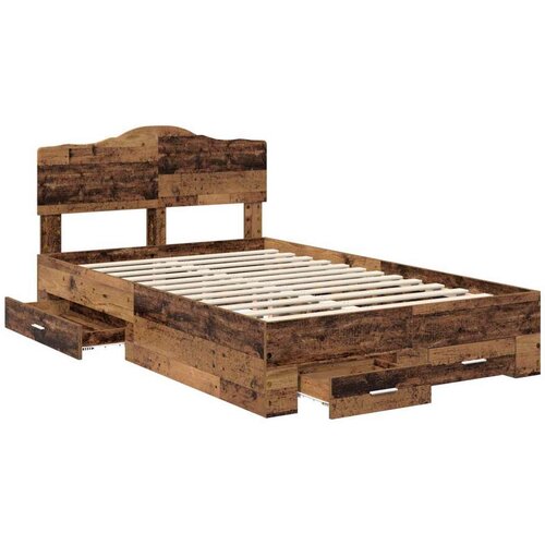  Okvir za krevet Staro drvo 120 x 190 cm Konstruirano drvo Slike