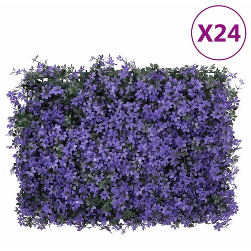 vidaXL ograja iz umetnih listov 24 kosov vijolična 40x60 cm Cene