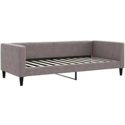  Dnevni krevet na razvlačenje smeđesivi 100 x 200 cm od tkanine Slike