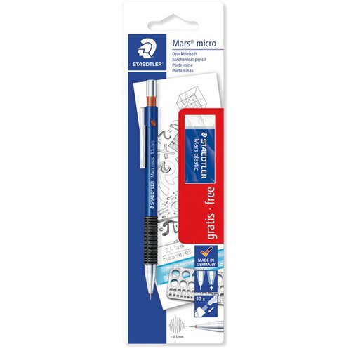 Staedtler Tehnični svinčnik Mars Micro 775, HB, 0.5 mm + radirka Mars Cene