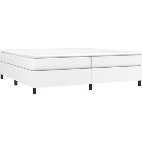  Okvir za krevet s oprugom bijela 200x200 cm od umjetne kože Slike