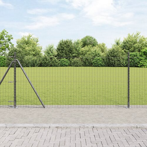 vidaXL evropska ograja z 13 flanšastimi stebri 1x25 m cinkano jeklo Cene