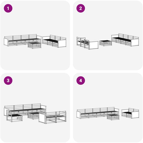  Set vanjskih sofa 8 kom. Prirodna Čvrsto drvo akacije Slike