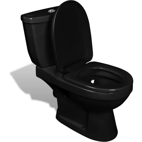 vidaXL wc školjka s kotličkom črna