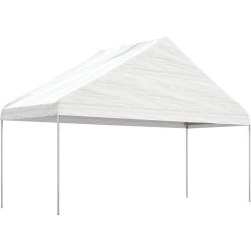 VidaXL Sjenica s krovom bijela 5 88 x 2 23 x 3 75 m polietilen Slike