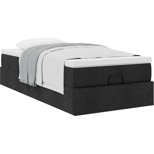 VidaXL otomanski okvir kreveta s madraca crni 90x200cm od tkanine Slike