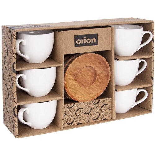 Orion Bela porcelanasta skodelica s krožnikom WHITELINE 100 ml 6 kosov., (5000019507) Cene