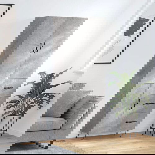VidaXL Visoka komoda siva betona 69 5x34x180 cm od konstruiranog drva Slike