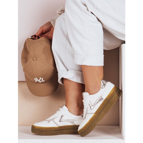 DStreet Sportowe sneakersy damskie SPARKSOLO srebrne Slike
