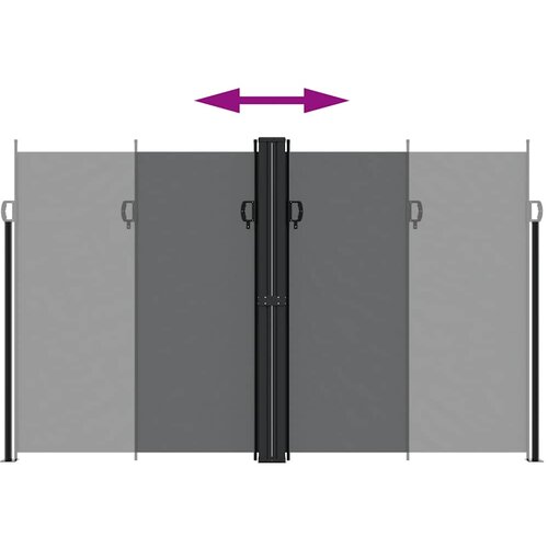  Bočna tenda na uvlačenje crna 200 x 1200 cm Slike