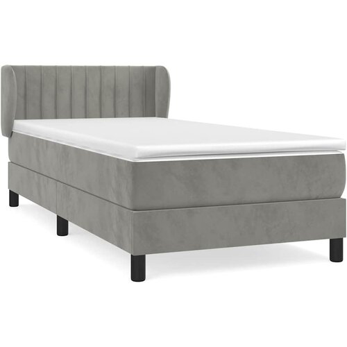 Box spring krevet s madracem svjetlosivi 90x190 cm bar&amp;scaron;unasti Slike