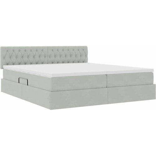  Krevet s od storage 2 kom. Svijetlo siva 200 x 200 cm Velvet Slike