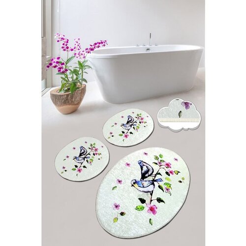 Bird nest multicolor bathmat set (3 pieces) Cene