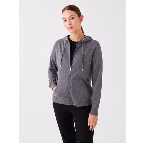 LC Waikiki Women&amp;#039;s Hooded Plain Long Sleeve Zipper Sweatshirt Slike