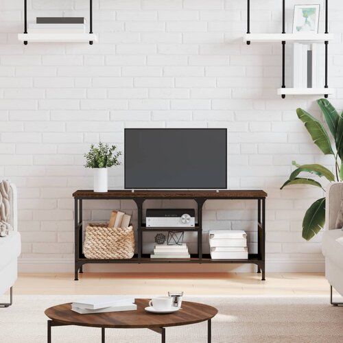 The Living Store TV omarica rjavi hrast 100x35x45 cm inženirski les in železo - TV Omarica, (21375420) Slike