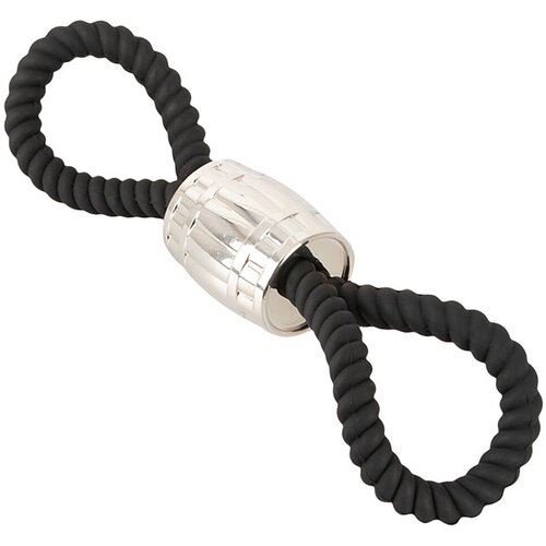 Rebel Heavy Rope Cock Strap with 2 Loops Black Cene